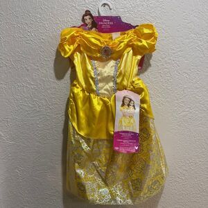 Disney Belle Gown Costume Dress Up Yellow Sz 4-6